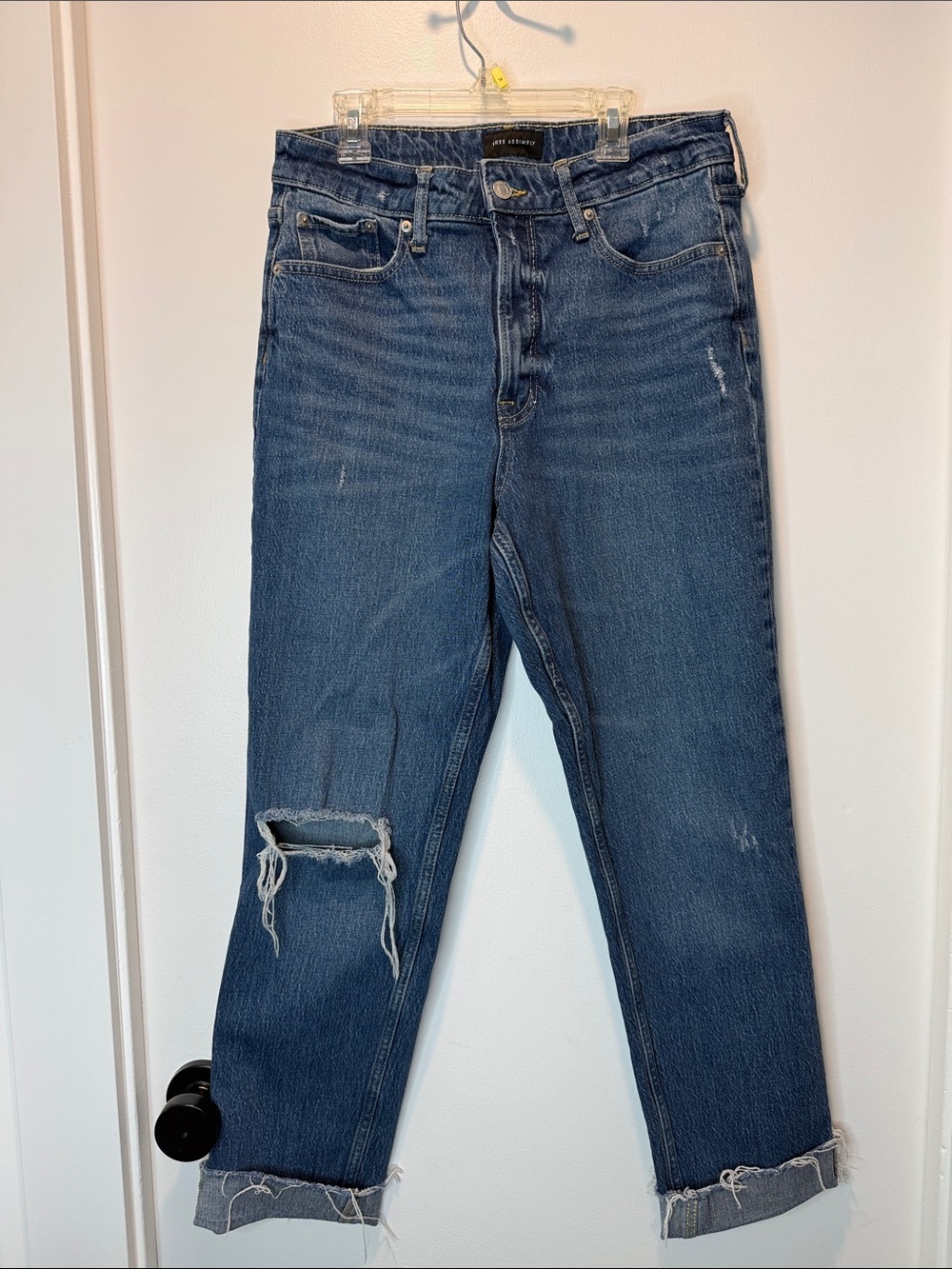 Free assembly Classic Dark Blue Boyfriend Jeans